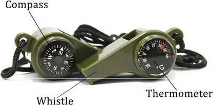 3-in-1 Noodoverlevingsfluitje – Met Kompas & Thermometer – 150dB Stroomuitvalhulp