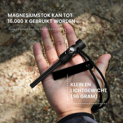 Vuurstarter Set – 2 Stuks – Firesteel met Kompas & Noodfluit Stroomuitvalhulp