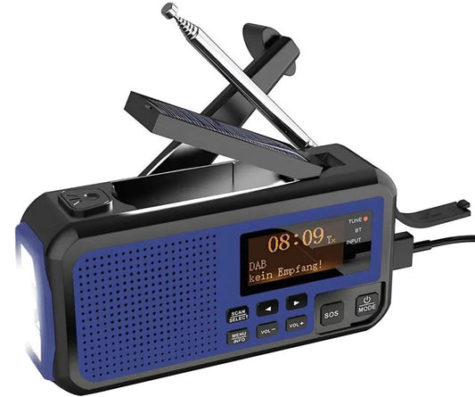 Stroomuitvalhulp | Noodradio Solar & Opwindbaar – 5000mAh Powerbank – DAB+/FM Stroomuitvalhulp